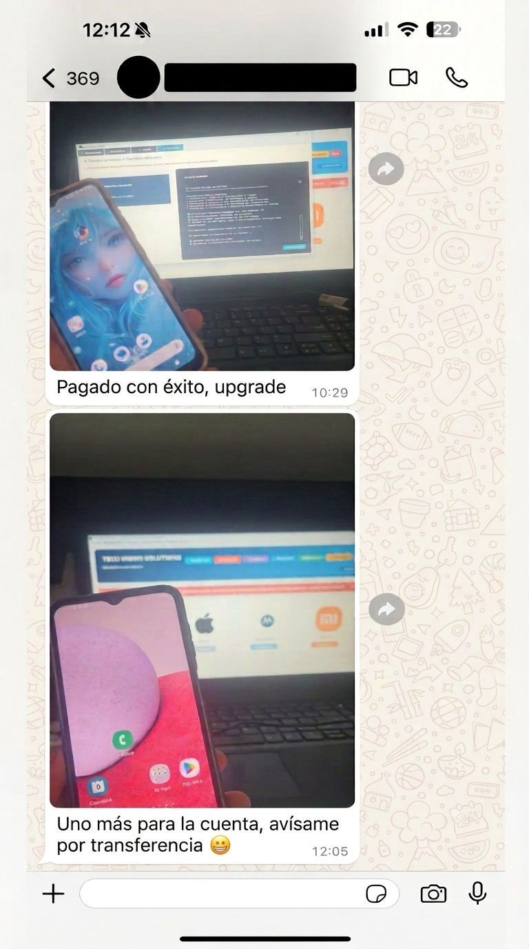 Print de WhatsApp mostrando upgrade pagado y cliente cerrado con Tech Union Solutions